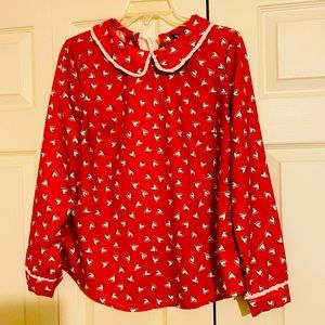 Women blouse with small heart shaped print